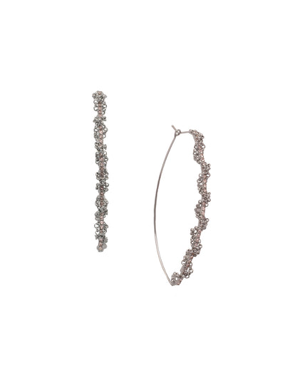 Brandi Oblong Hoop Earring - EFC61PDSNB - <p>The Brandi Oblong Hoop Earrings feature a classic crystal studded hoop, elevated with a braided chain and elongated oblong hoop design. From Sorrelli's Snow Bunny collection in our Palladium finish.</p>