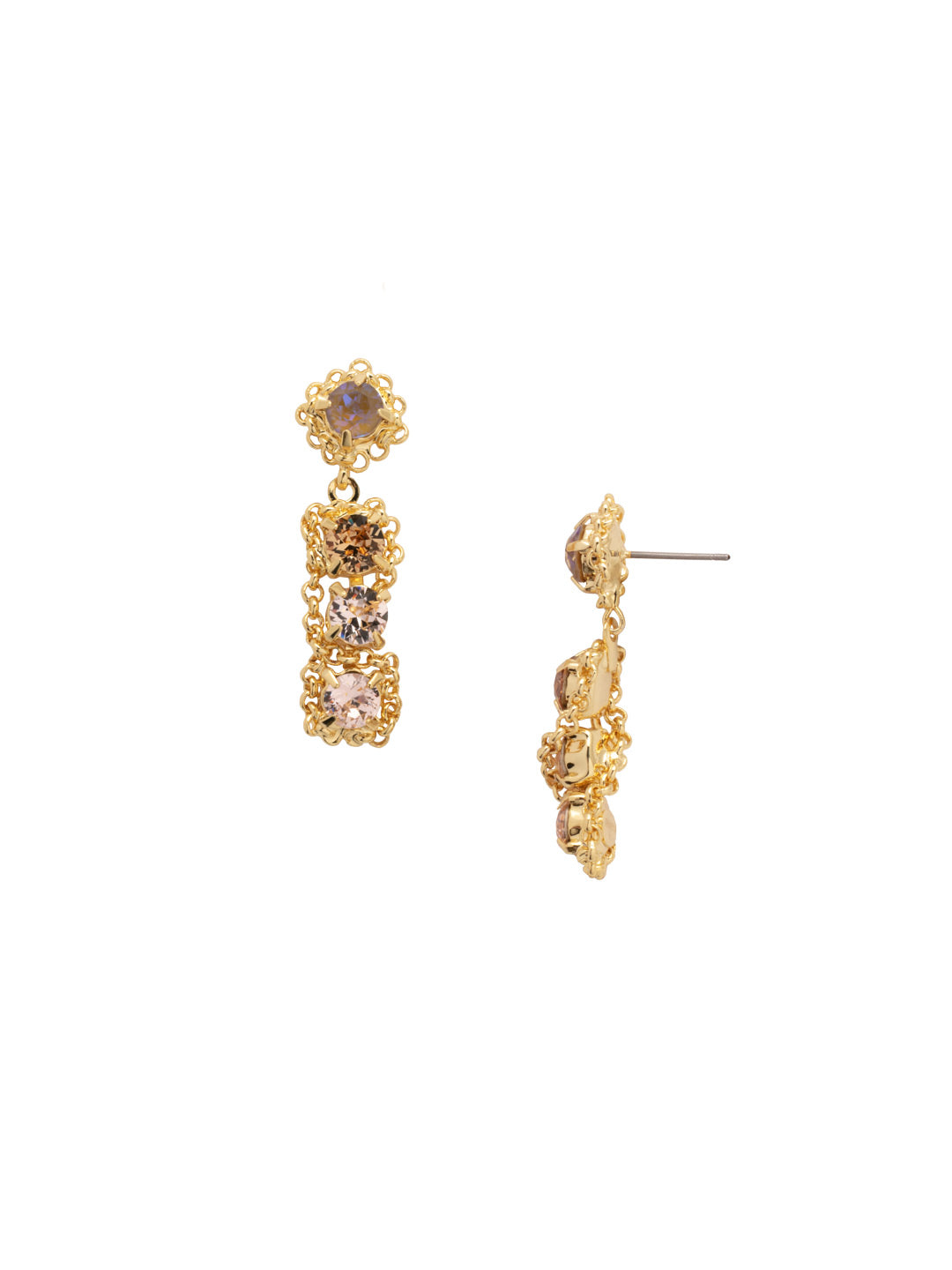 Brandi Dangle Earring - EFC62BGRSU - <p>The Brandi Dangle Earrings feature classic crystals dangling from a post, elevated with a braided chain design. From Sorrelli's Raw Sugar collection in our Bright Gold-tone finish.</p>