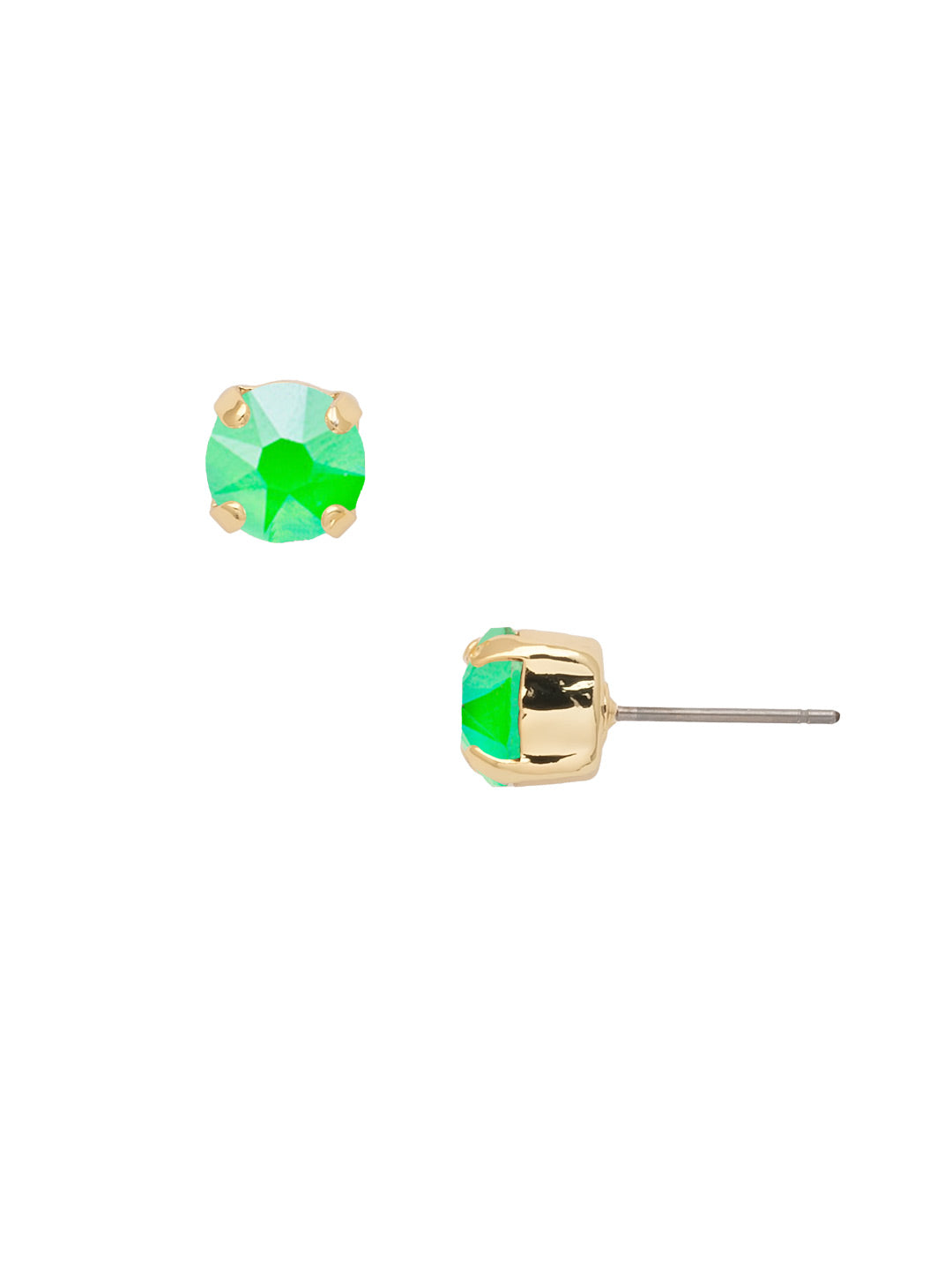 Simple Stud Earrings - EFC99BGETG - <p>The Simple Stud Earrings feature a single solid crystal on a surgical steel post, creating a small but sparkly everyday staple! Need help picking a stud? <a href="https://www.sorrelli.com/blogs/sisterhood/round-stud-earrings-101-a-rundown-of-sizes-styles-and-sparkle">Check out our size guide!</a> From Sorrelli's Electric Green  collection in our Bright Gold-tone finish.</p>