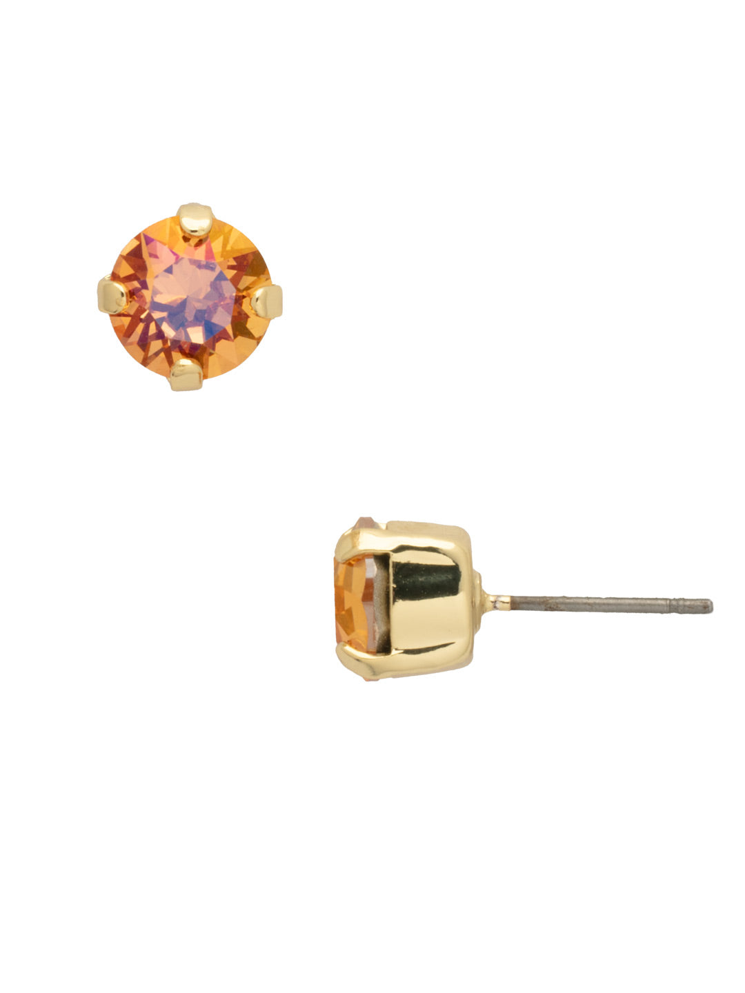 Simple Stud Earrings - EFC99BGLPBR - <p>The Simple Stud Earrings feature a single solid crystal on a surgical steel post, creating a small but sparkly everyday staple! Need help picking a stud? <a href="https://www.sorrelli.com/blogs/sisterhood/round-stud-earrings-101-a-rundown-of-sizes-styles-and-sparkle">Check out our size guide!</a> From Sorrelli's Light Peach Brandy collection in our Bright Gold-tone finish.</p>