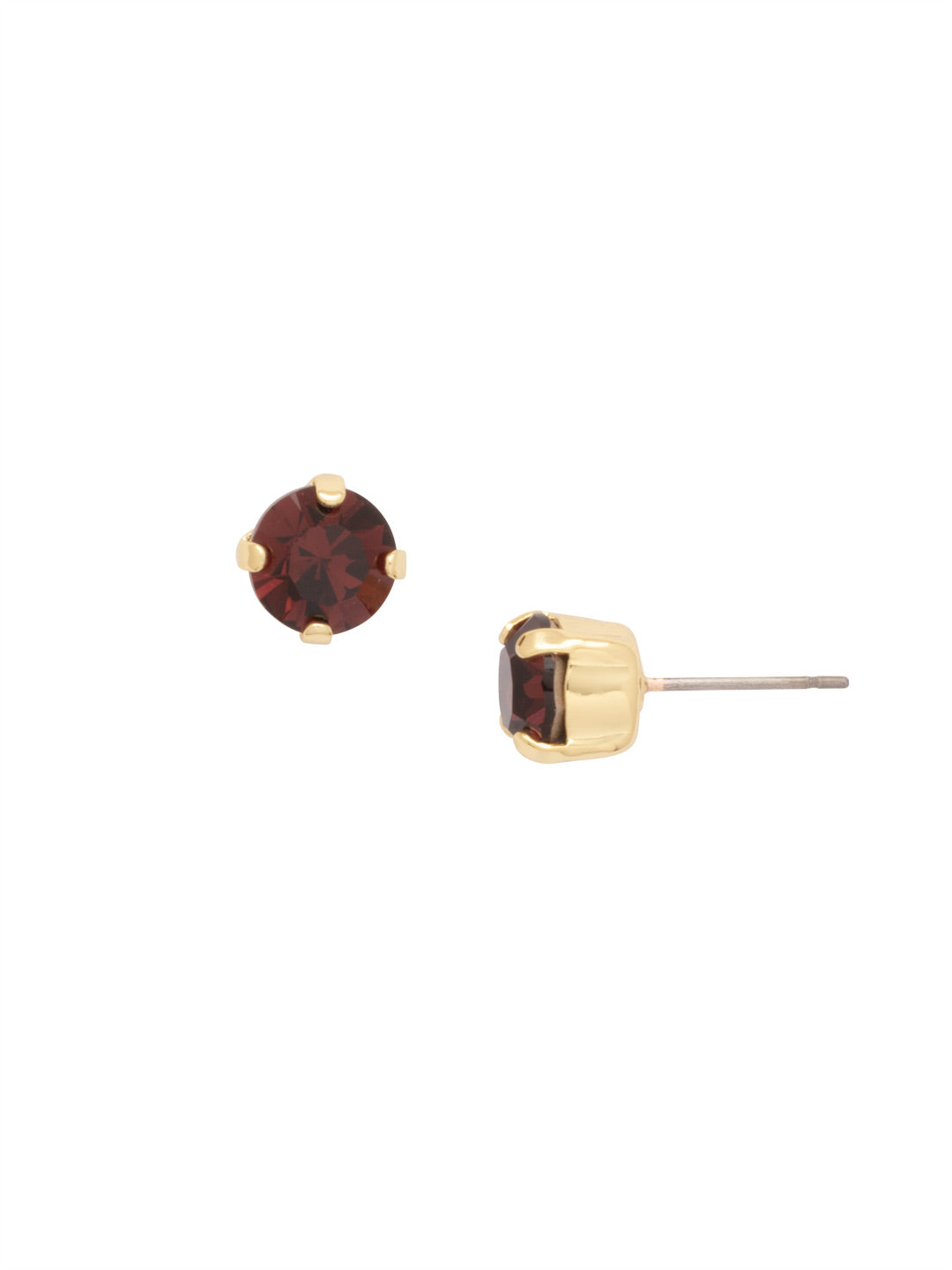 Simple Stud Earrings - EFC99BGMRL - <p>The Simple Stud Earrings feature a single solid crystal on a surgical steel post, creating a small but sparkly everyday staple! Need help picking a stud? <a href="https://www.sorrelli.com/blogs/sisterhood/round-stud-earrings-101-a-rundown-of-sizes-styles-and-sparkle">Check out our size guide!</a> From Sorrelli's Merlot collection in our Bright Gold-tone finish.</p>