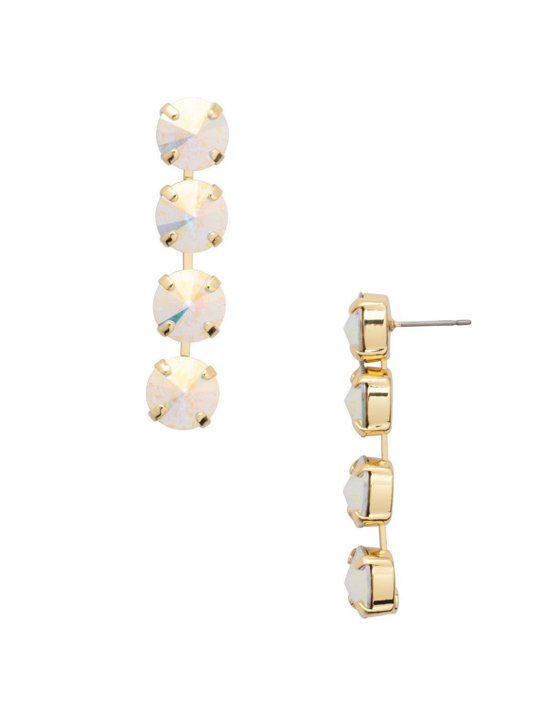 Mara Statement Earrings - EFD75BGCAB - <p>The Mara Statement Earrings feature four rivoli cut crystals in a row. From Sorrelli's Crystal Aurora Borealis collection in our Bright Gold-tone finish.</p>