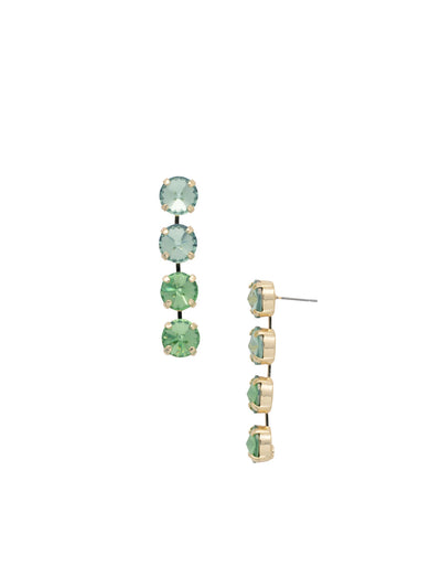 Mara Statement Earrings - EFD75BGSGR - <p>The Mara Statement Earrings feature four rivoli cut crystals in a row. From Sorrelli's Sage Green collection in our Bright Gold-tone finish.</p>