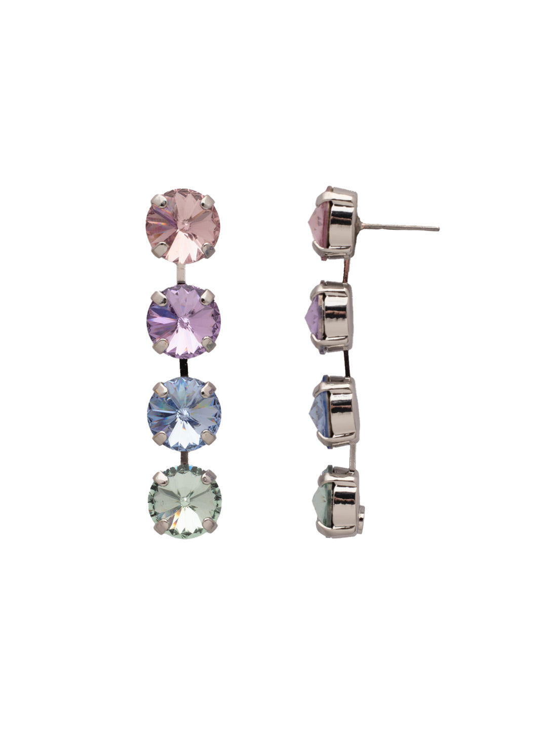 Mara Statement Earrings - EFD75PDPRI - <p>The Mara Statement Earrings feature four rivoli cut crystals in a row. From Sorrelli's Prism collection in our Palladium finish.</p>