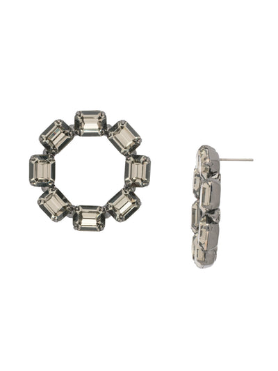 Octavia Statement Earrings - EFD78GMBD - <p>The Octavia Statement Earrings feature a wreath of octagon cut crystals on a post. From Sorrelli's Black Diamond collection in our Gun Metal finish.</p>