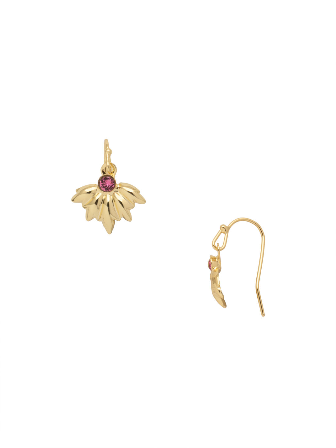 Twin Flame Dangle Earrings - EFE22BGFSK - <p>The Twin Flame Dangle Earrings feature a metal flame detail and a single crystal embellishment on a classic French wire. From Sorrelli's First Kiss collection in our Bright Gold-tone finish.</p>