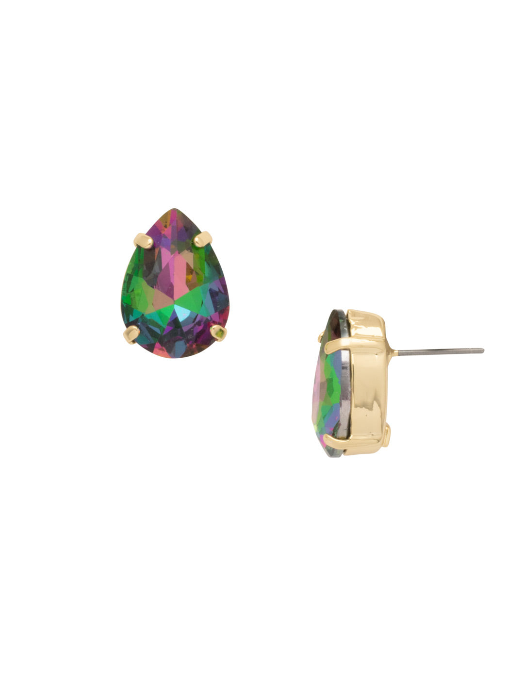 Eileen Stud Earrings - EFF100BGVO - <p>The Eileen Stud Earrings feature a single pear cut candy gem crystal on a post. From Sorrelli's Volcano collection in our Bright Gold-tone finish.</p>