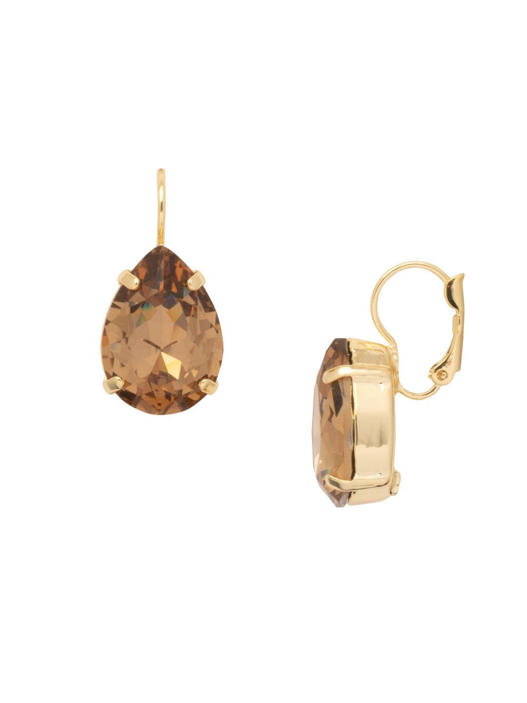 Eileen Dangle Earrings - EFF101BGLC - <p>The Eileen Dangle Earrings feature a single pear cut candy gem crystal dangling from a lever back French wire. From Sorrelli's Light Colorado collection in our Bright Gold-tone finish.</p>