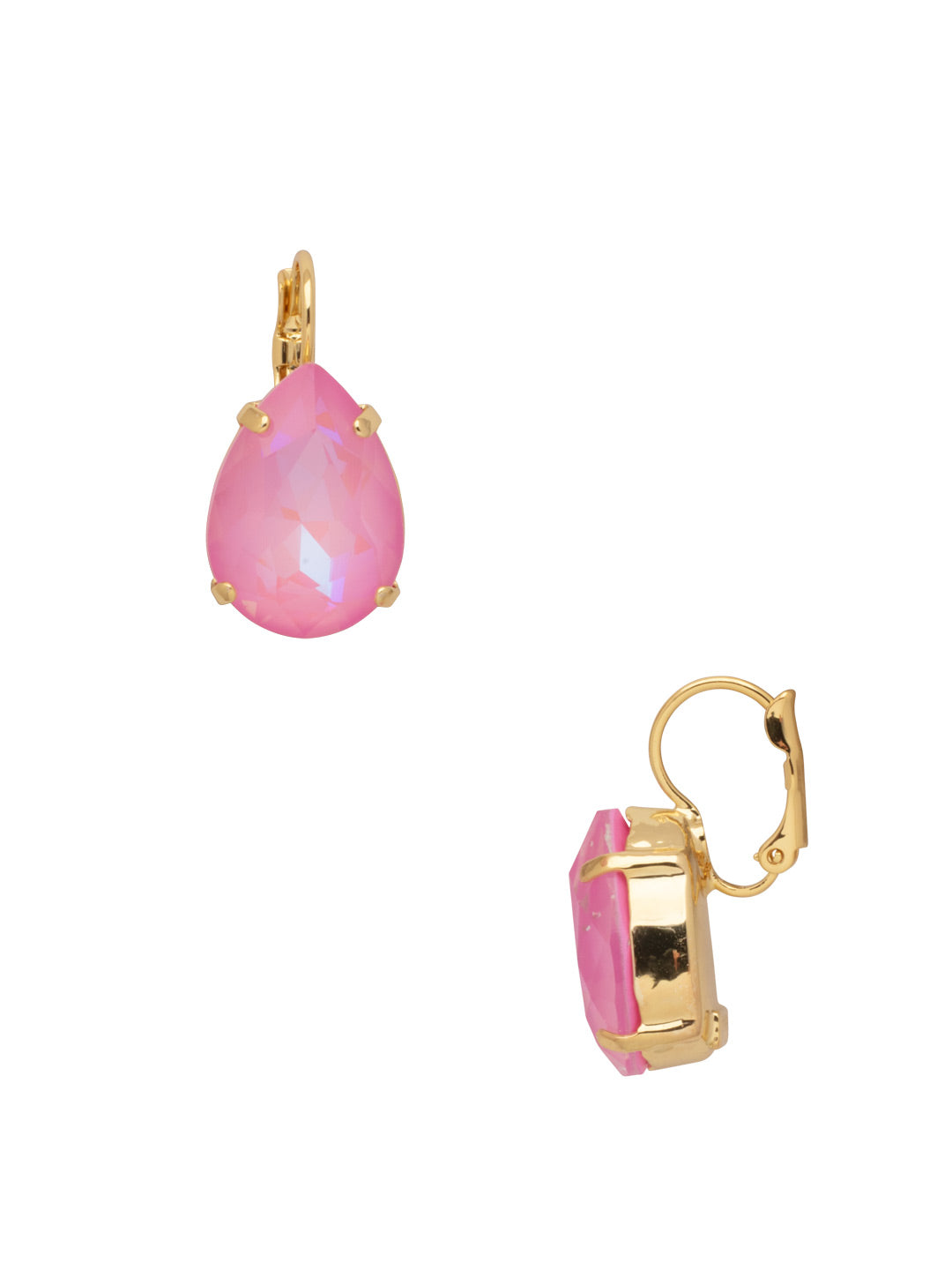Eileen Dangle Earrings - EFF101BGLRD - <p>The Eileen Dangle Earrings feature a single pear cut candy gem crystal dangling from a lever back French wire. From Sorrelli's Light Rose Delite collection in our Bright Gold-tone finish.</p>