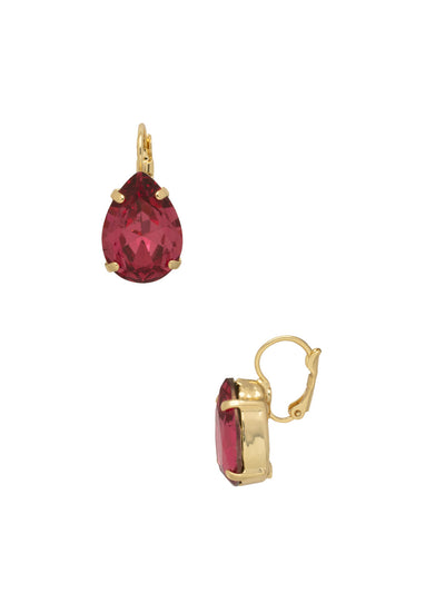 Eileen Dangle Earrings - EFF101BGRO - <p>The Eileen Dangle Earrings feature a single pear cut candy gem crystal dangling from a lever back French wire. From Sorrelli's Rose collection in our Bright Gold-tone finish.</p>