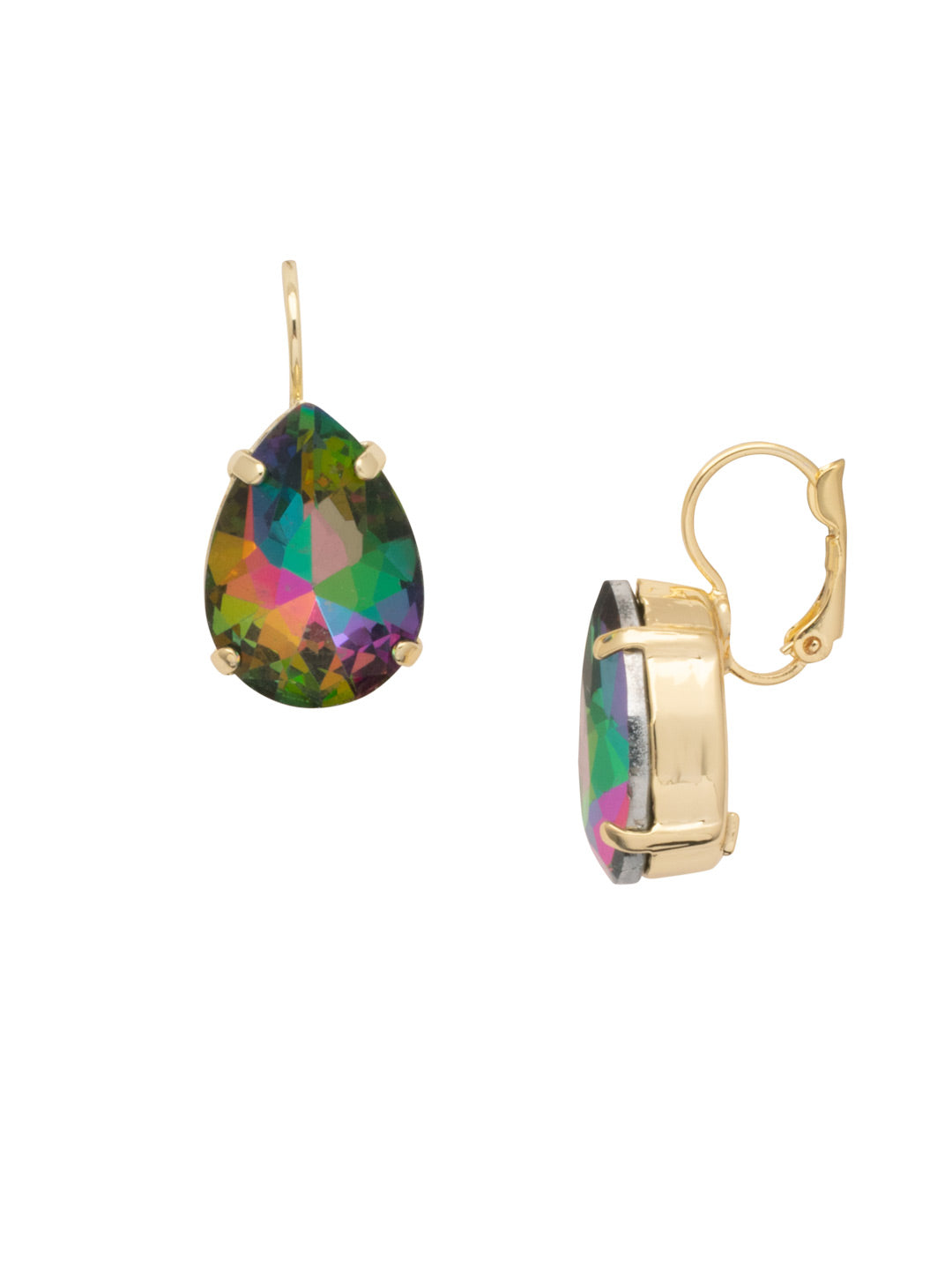 Eileen Dangle Earrings - EFF101BGVO - <p>The Eileen Dangle Earrings feature a single pear cut candy gem crystal dangling from a lever back French wire. From Sorrelli's Volcano collection in our Bright Gold-tone finish.</p>
