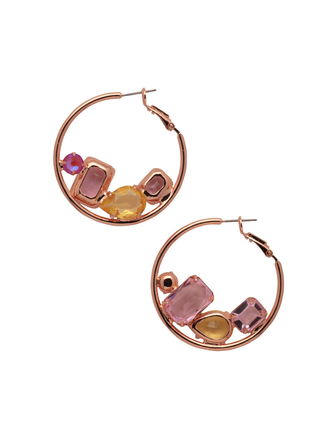 Corinne Hoop Earrings - EFF20RGPPN - <p>The Corinne Hoop Earrings feature an assortment of cut crystals set within a classic metal hoop. From Sorrelli's Pink Pineapple collection in our Rose Gold-tone finish.</p>