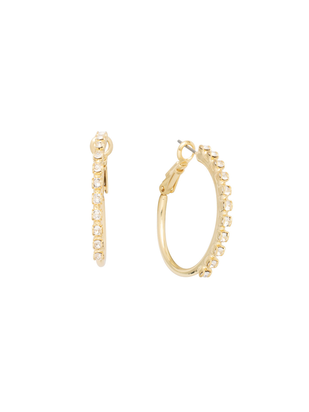 Tyra Hoop Earrings - EFF41BGCRY - <p>The Trya Hoop Earrings feature a row of crystals on a classic metal hoop. From Sorrelli's Crystal collection in our Bright Gold-tone finish.</p>