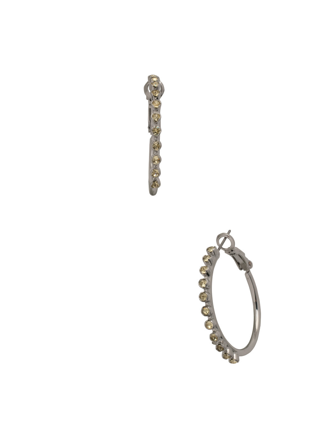 Tyra Hoop Earrings - EFF41PDPPN - <p>The Trya Hoop Earrings feature a row of crystals on a classic metal hoop. From Sorrelli's Pink Pineapple collection in our Palladium finish.</p>