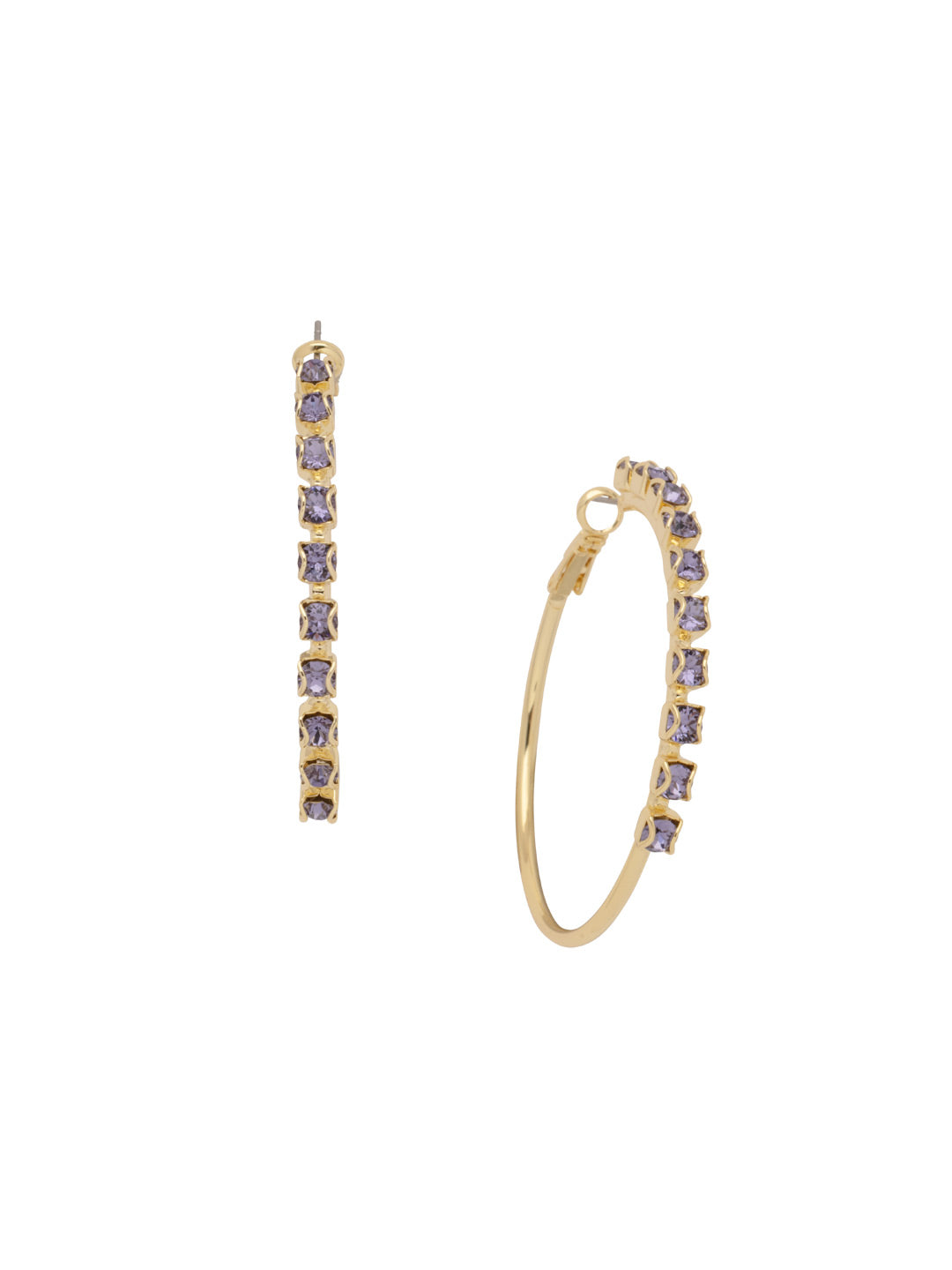 Bessie Hoop Earrings - EFF42BGHBR - <p>The Bessie Hoop Earrings feature a row of crystals on a classic metal hoop. From Sorrelli's Happy Birthday Redux collection in our Bright Gold-tone finish.</p>