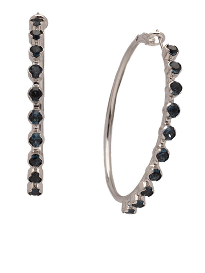 Bessie Hoop Earrings - EFF42PDASP - <p>The Bessie Hoop Earrings feature a row of crystals on a classic metal hoop. From Sorrelli's Aspen SKY collection in our Palladium finish.</p>