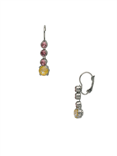 Mercedes Dangle Earrings - EFF4PDPPN - <p>The Mercedes Dangle Earrings feature a fixed rhinestone chain with a single round cut crystal at the end, dangling from a lever back French wire. From Sorrelli's Pink Pineapple collection in our Palladium finish.</p>