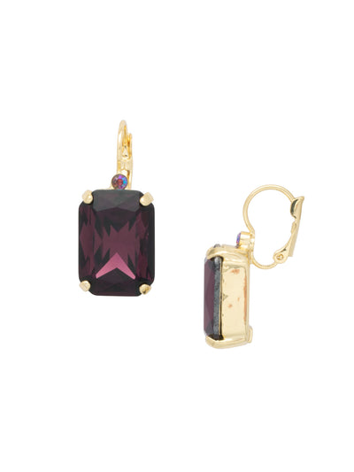 Kathleen Dangle Earrings - EFF8BGMRL - <p>The Kathleen Dangle Earrings feature a single octagon cut candy gem crystal on a lever back French wire. From Sorrelli's Merlot collection in our Bright Gold-tone finish.</p>