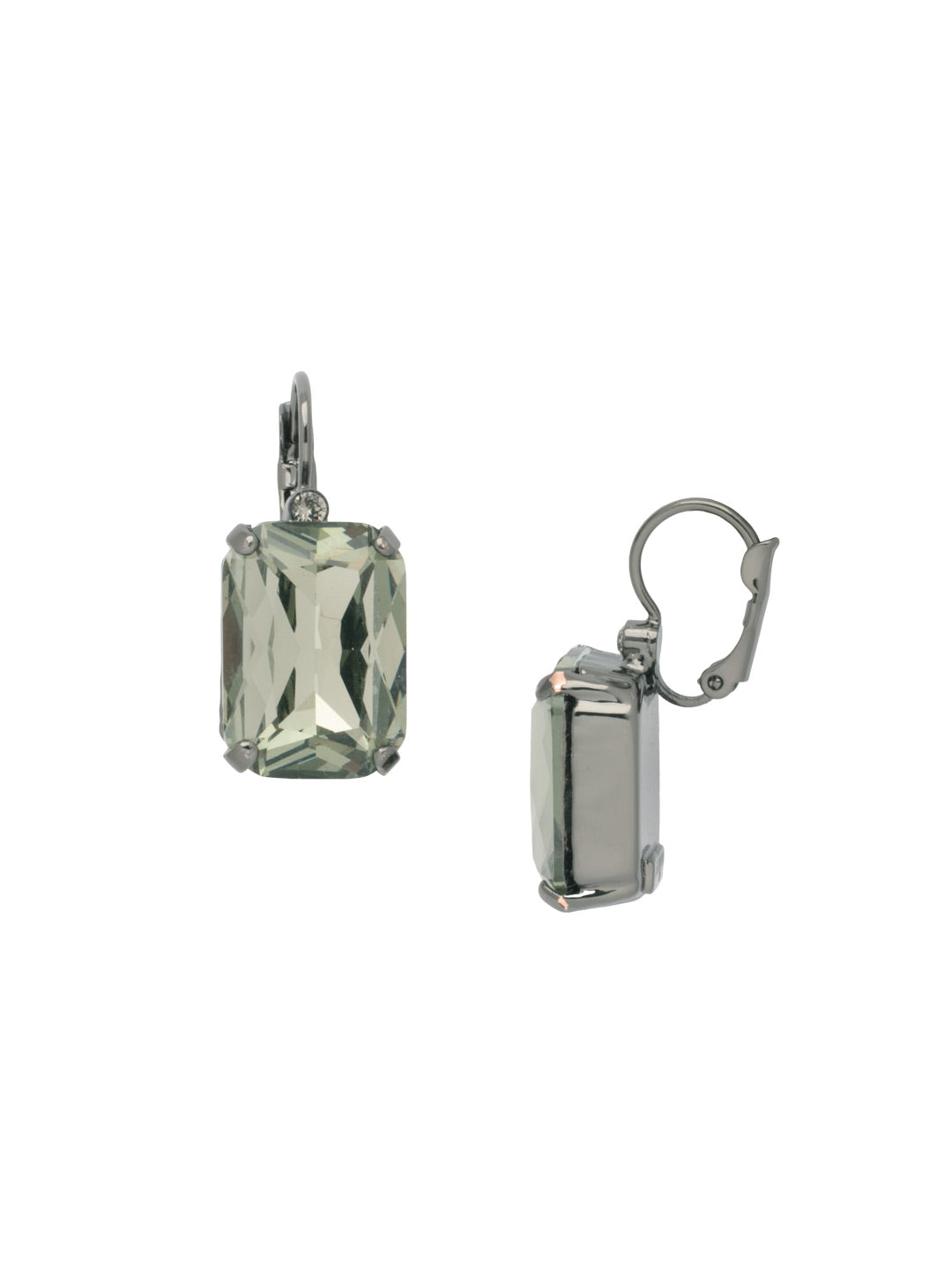 Kathleen Dangle Earrings - EFF8GMBD - <p>The Kathleen Dangle Earrings feature a single octagon cut candy gem crystal on a lever back French wire. From Sorrelli's Black Diamond collection in our Gun Metal finish.</p>