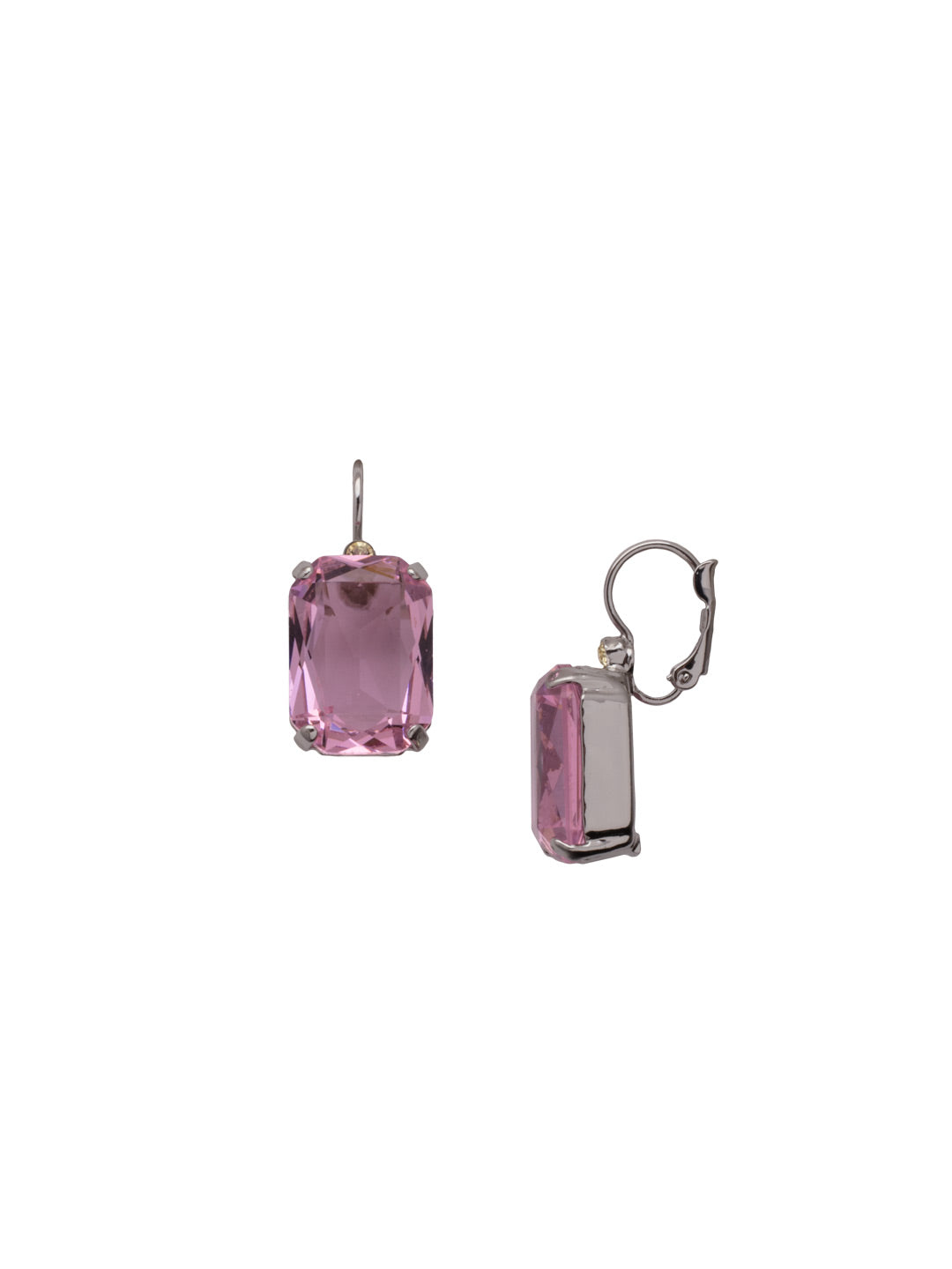 Kathleen Dangle Earrings - EFF8PDPPN - <p>The Kathleen Dangle Earrings feature a single octagon cut candy gem crystal on a lever back French wire. From Sorrelli's Pink Pineapple collection in our Palladium finish.</p>