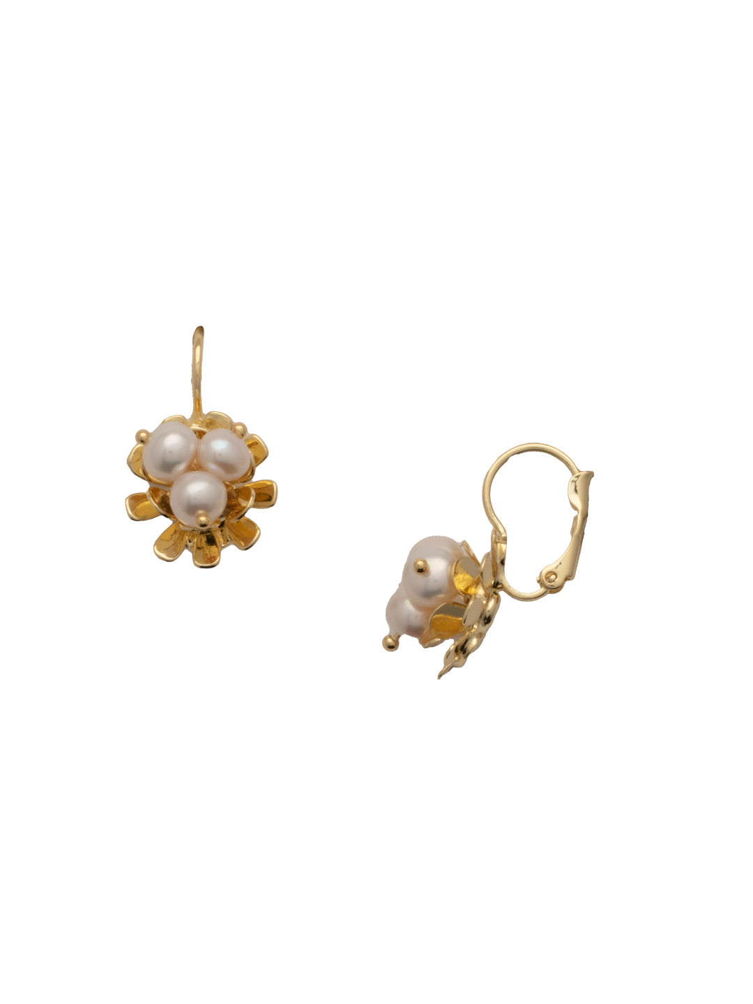 Nesta Dangle Earrings - EFG1BGMDP - <p>The Nesta Dangle Earrings feature a nest of freshwater petal pearls on a lever-back French wire. From Sorrelli's Modern Pearl collection in our Bright Gold-tone finish.</p>