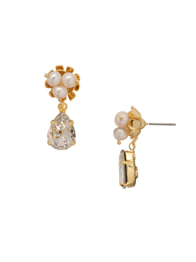 Nesta Pear Dangle Earrings - EFG3BGMDP - <p>The Nesta Pear Dangle Earrings feature a pear cut crystal dangling from a nest of freshwater petal pearls on a comfortable post. From Sorrelli's Modern Pearl collection in our Bright Gold-tone finish.</p>