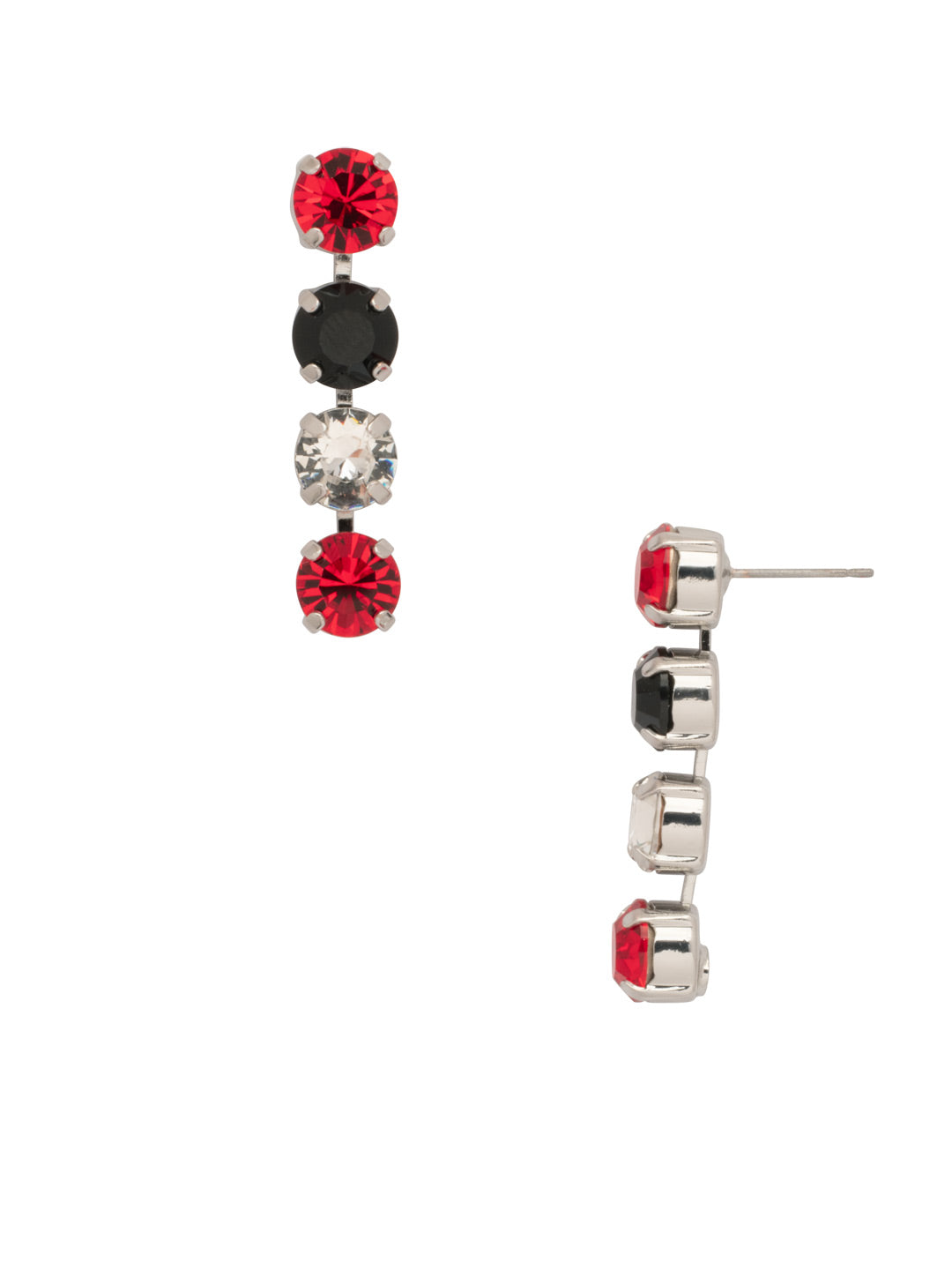 Matilda Dangle Earrings - EFH1PDGDAR - <p>The Matilda Dangle Earrings feature a row of 4 round cut crystals on a post. From Sorrelli's Game Day Red collection in our Palladium finish.</p>