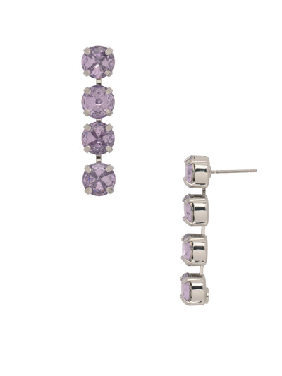 Matilda Dangle Earrings - EFH1PDVI - <p>The Matilda Dangle Earrings feature a row of 4 round cut crystals on a post. From Sorrelli's Violet collection in our Palladium finish.</p>