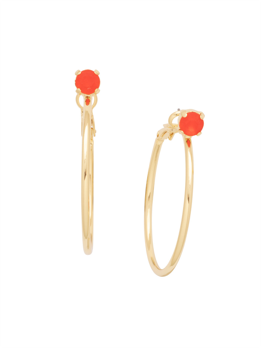 Mini Serafina Hoop Earrings - EFJ1BGFIS - <p>The Mini Serafina Hoop Earrings feature a classic metal hoop with a single round cut crystal. From Sorrelli's Fireside collection in our Bright Gold-tone finish.</p>