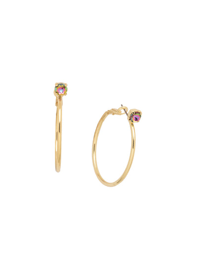 Mini Serafina Hoop Earrings - EFJ1BGVO - <p>The Mini Serafina Hoop Earrings feature a classic metal hoop with a single round cut crystal. From Sorrelli's Volcano collection in our Bright Gold-tone finish.</p>