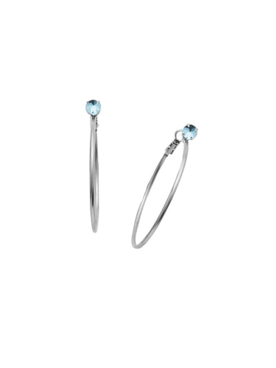 Mini Serafina Hoop Earrings - EFJ1PDAQU - <p>The Mini Serafina Hoop Earrings feature a classic metal hoop with a single round cut crystal. From Sorrelli's Aquamarine collection in our Palladium finish.</p>