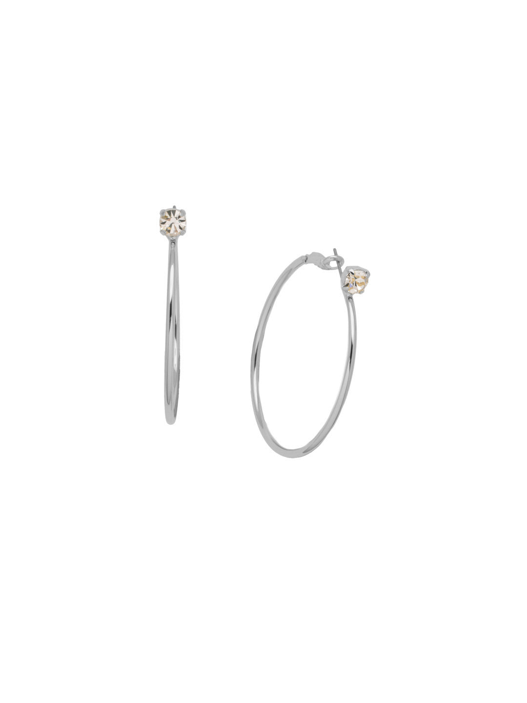 Mini Serafina Hoop Earrings - EFJ1PDCRY - <p>The Mini Serafina Hoop Earrings feature a classic metal hoop with a single round cut crystal. From Sorrelli's Crystal collection in our Palladium finish.</p>