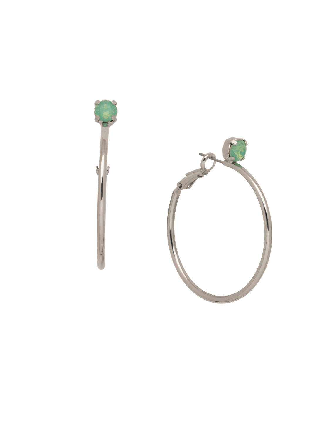 Mini Serafina Hoop Earrings - EFJ1PDPAC - <p>The Mini Serafina Hoop Earrings feature a classic metal hoop with a single round cut crystal. From Sorrelli's Pacific Opal collection in our Palladium finish.</p>