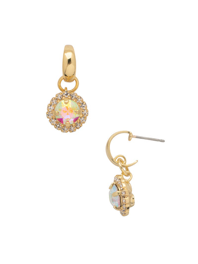 Haute Halo Huggie Dangle Earrings - EFK7BGCAB - <p>The Haute Halo Huggie Dangle Earrings feature a round halo crystal dangling from a huggie hoop on a post. From Sorrelli's Crystal Aurora Borealis collection in our Bright Gold-tone finish.</p>