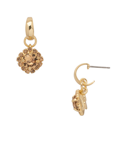 Haute Halo Huggie Dangle Earrings - EFK7BGLC - <p>The Haute Halo Huggie Dangle Earrings feature a round halo crystal dangling from a huggie hoop on a post. From Sorrelli's Light Colorado collection in our Bright Gold-tone finish.</p>