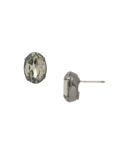 Oval Cut Stud Earrings - EFL14GMBD - <p>The Oval Cut Stud Earrings feature a single oval cut crystal on a post. From Sorrelli's Black Diamond collection in our Gun Metal finish.</p>