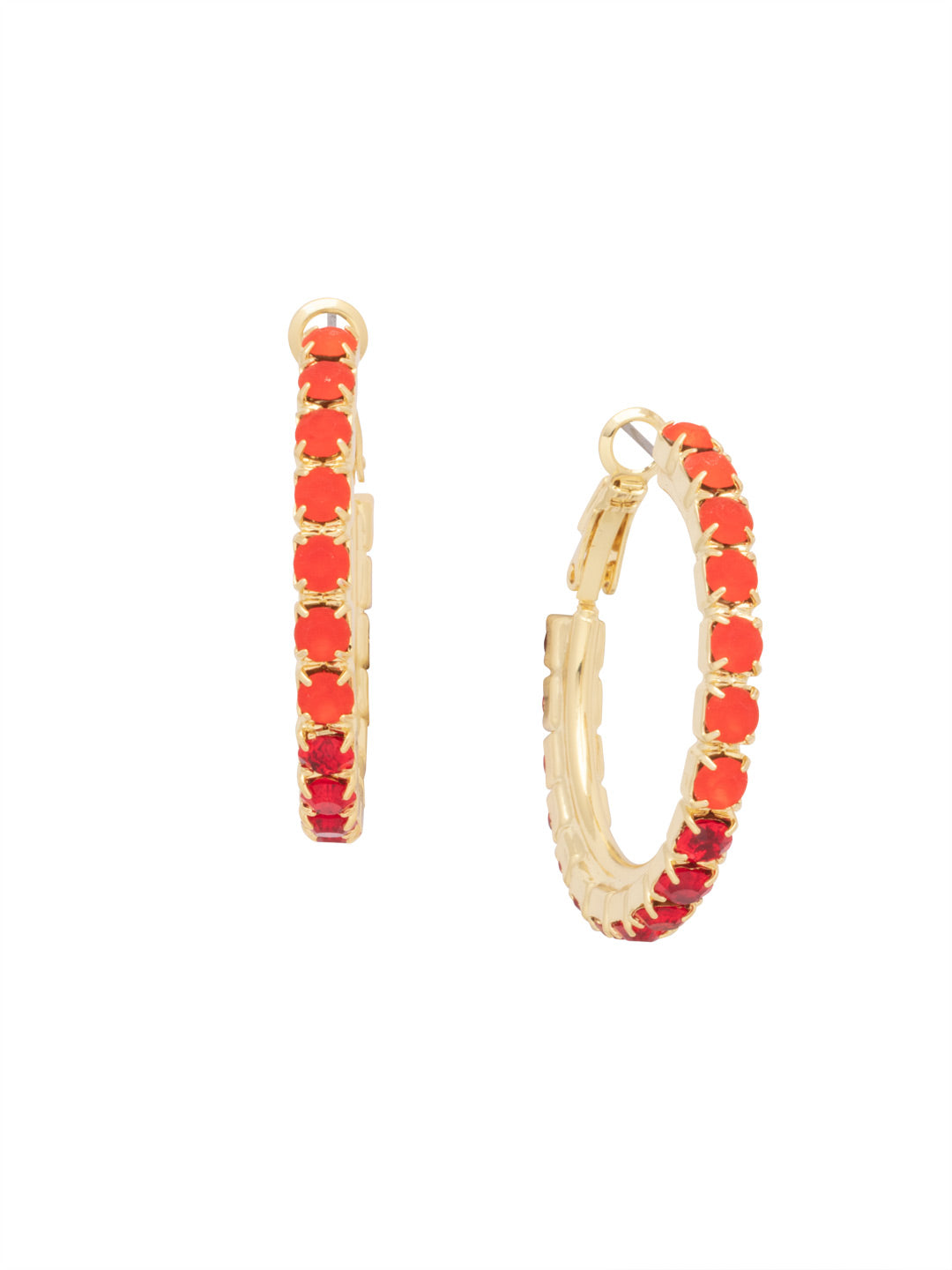Amber Hoop Earrings - EFL20BGFIS - <p>The Amber Hoop Earrings feature a crystal-embellished metal hoop. From Sorrelli's Fireside collection in our Bright Gold-tone finish.</p>