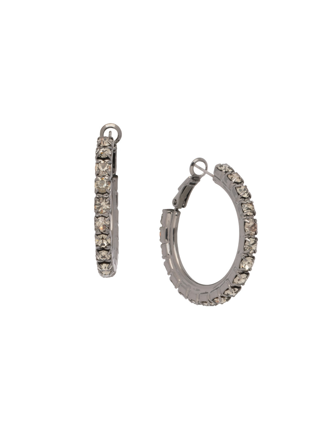 Amber Hoop Earrings - EFL20GMBD - <p>The Amber Hoop Earrings feature a crystal-embellished metal hoop. From Sorrelli's Black Diamond collection in our Gun Metal finish.</p>