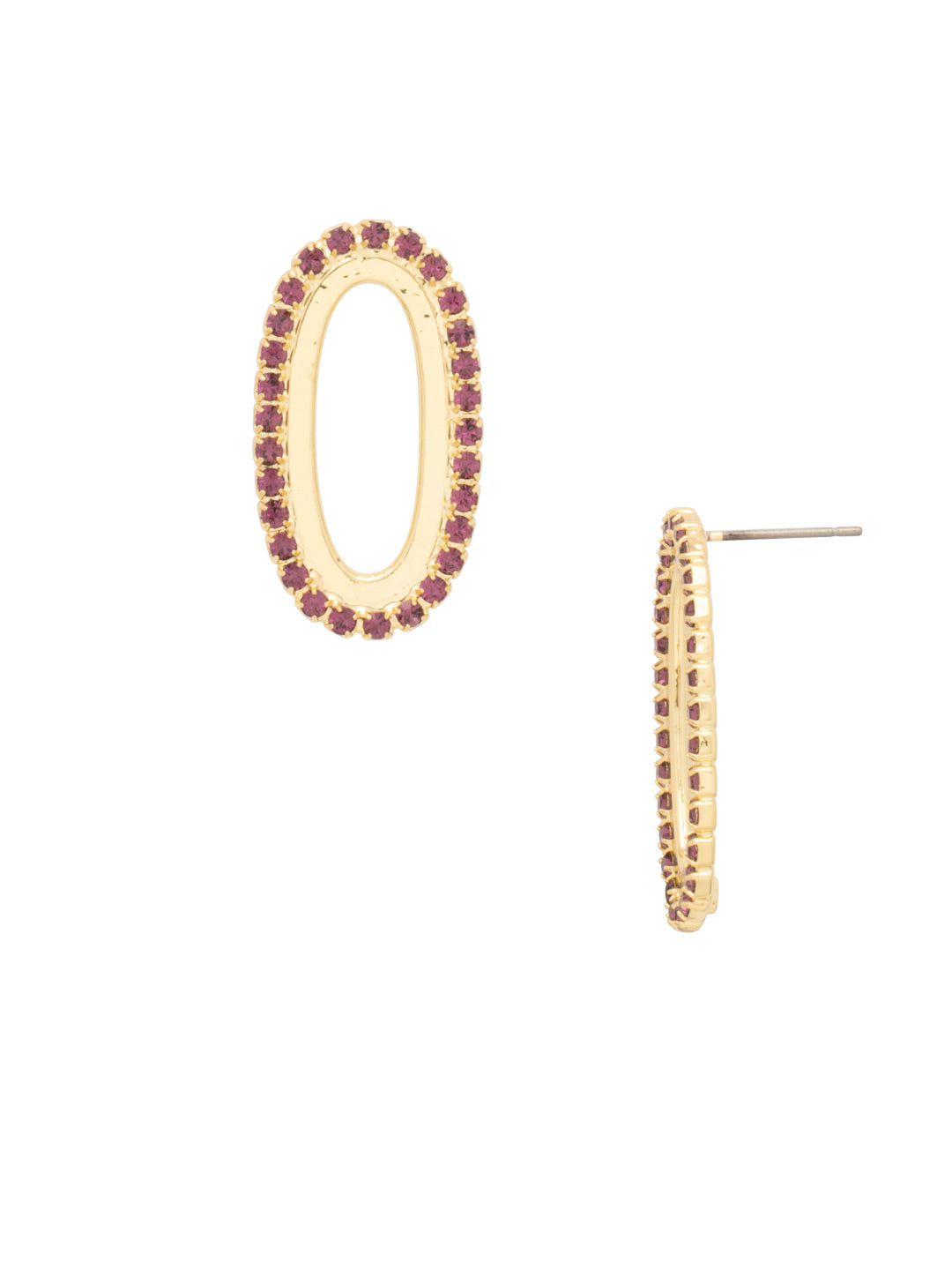 Tori Stud Earrings - EFL3BGMRL - <p>The Tori Stud Earrings feature a chunky rhinestone embellished chain link on a post. From Sorrelli's Merlot collection in our Bright Gold-tone finish.</p>