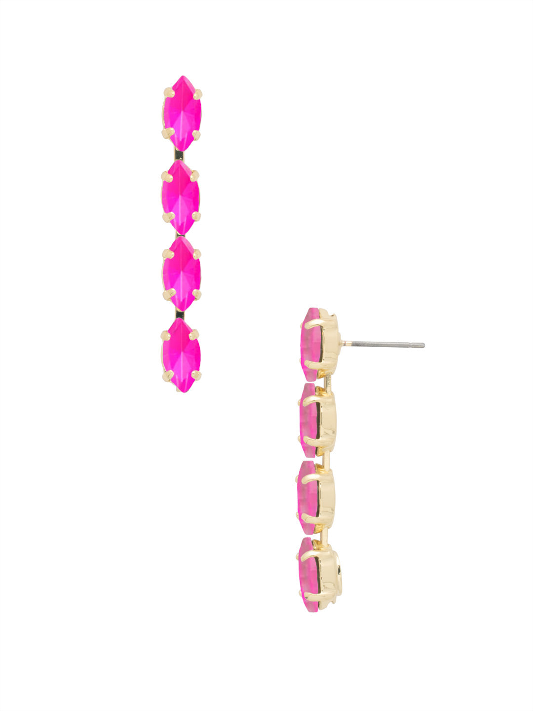 Clarissa Dangle Earrings - EFL5BGETP - <p>Discover the enchanting charm of our Clarissa Dangle Earrings. Featuring a row of delicately dangling navette-cut crystals, these earrings effortlessly elevate your style with their graceful movement and subtle sparkle. From Sorrelli's Electric Pink collection in our Bright Gold-tone finish.</p>