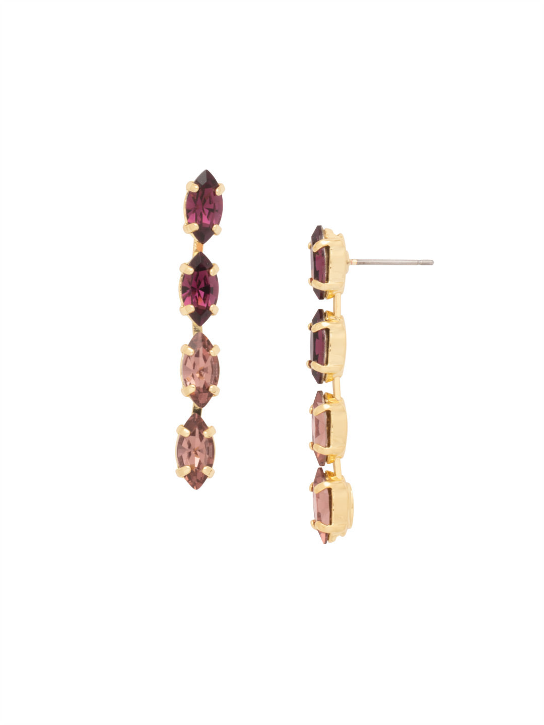 Clarissa Dangle Earrings - EFL5BGMRL - <p>Discover the enchanting charm of our Clarissa Dangle Earrings. Featuring a row of delicately dangling navette-cut crystals, these earrings effortlessly elevate your style with their graceful movement and subtle sparkle. From Sorrelli's Merlot collection in our Bright Gold-tone finish.</p>