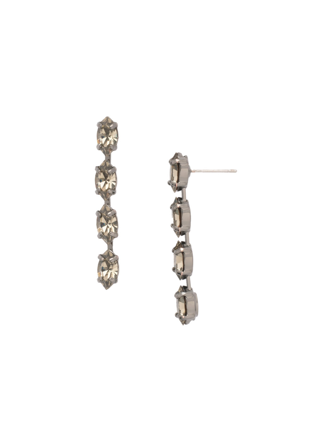 Clarissa Dangle Earrings - EFL5GMBD - <p>Discover the enchanting charm of our Clarissa Dangle Earrings. Featuring a row of delicately dangling navette-cut crystals, these earrings effortlessly elevate your style with their graceful movement and subtle sparkle. From Sorrelli's Black Diamond collection in our Gun Metal finish.</p>