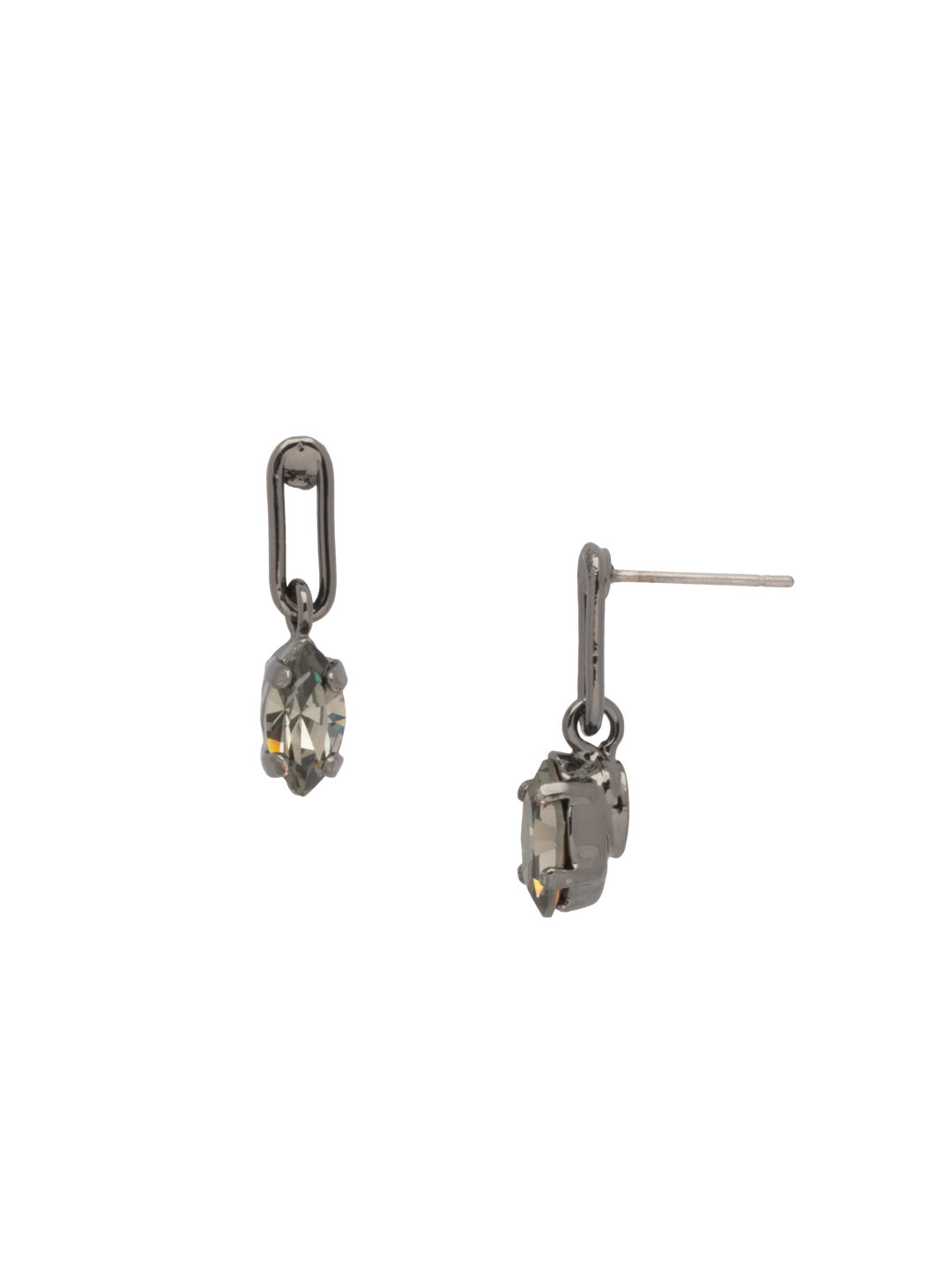 Clarissa Chain Link Dangle Earrings - EFL66GMBD - <p>The Clarissa Chain Link Dangle Earrings feature a navette cut crystal dangling from a single chain link on a post. From Sorrelli's Black Diamond collection in our Gun Metal finish.</p>