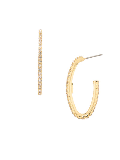 Shay Rhinestone Hoop Earrings - EFL7BGCRY - <p>The Shay Rhinestone Hoop Earrings feature a rhinestone embellished open oblong hoop on a post. From Sorrelli's Crystal collection in our Bright Gold-tone finish.</p>