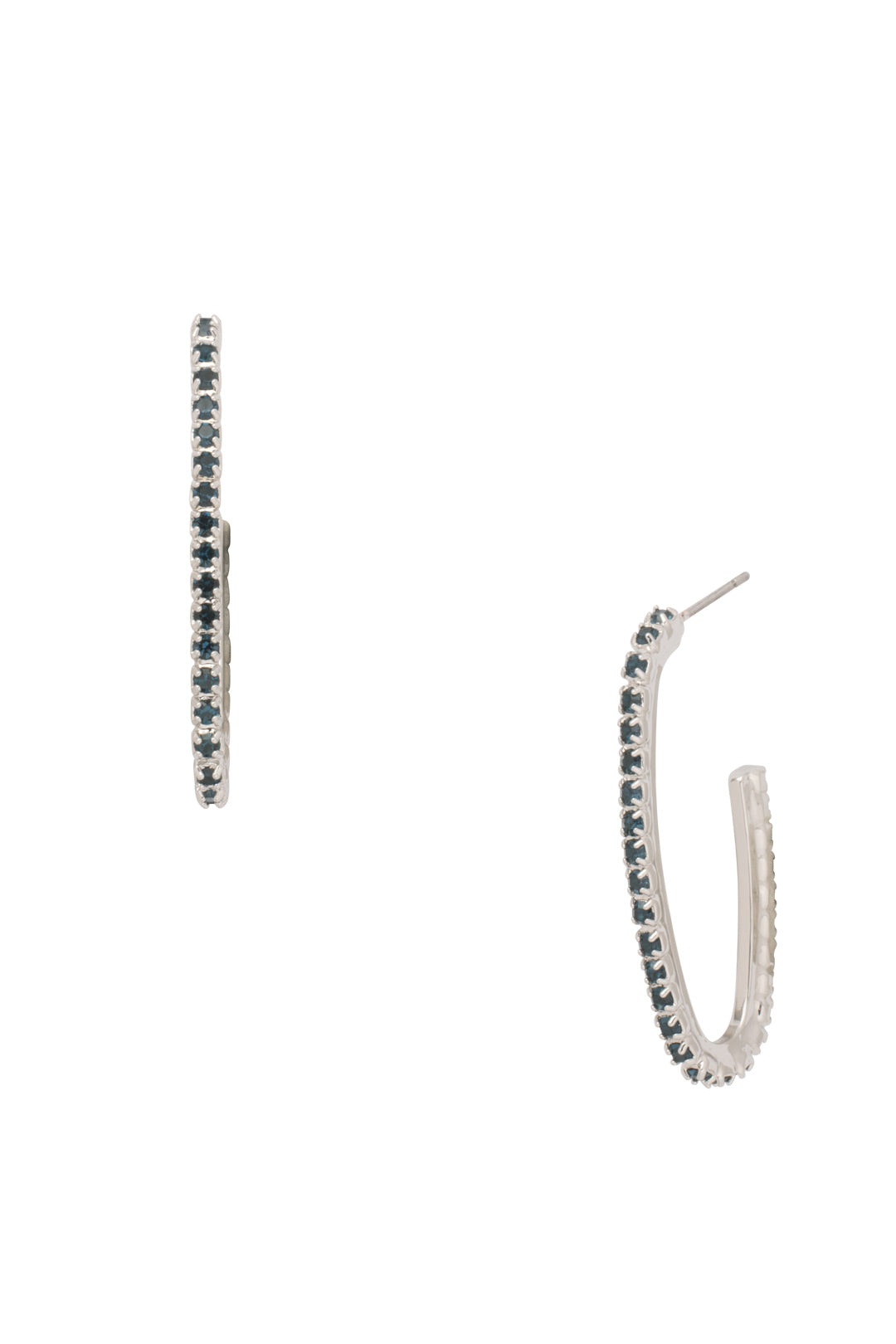 Shay Rhinestone Hoop Earrings - EFL7PDASP - <p>The Shay Rhinestone Hoop Earrings feature a rhinestone embellished open oblong hoop on a post. From Sorrelli's Aspen SKY collection in our Palladium finish.</p>