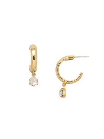 Sedge Huggie Hoop Earrings - EFM17BGCRY - <p>The Sedge Huggie Hoop Earrings feature a single trillion cut crystal on a classic metal huggie hoop. From Sorrelli's Crystal collection in our Bright Gold-tone finish.</p>