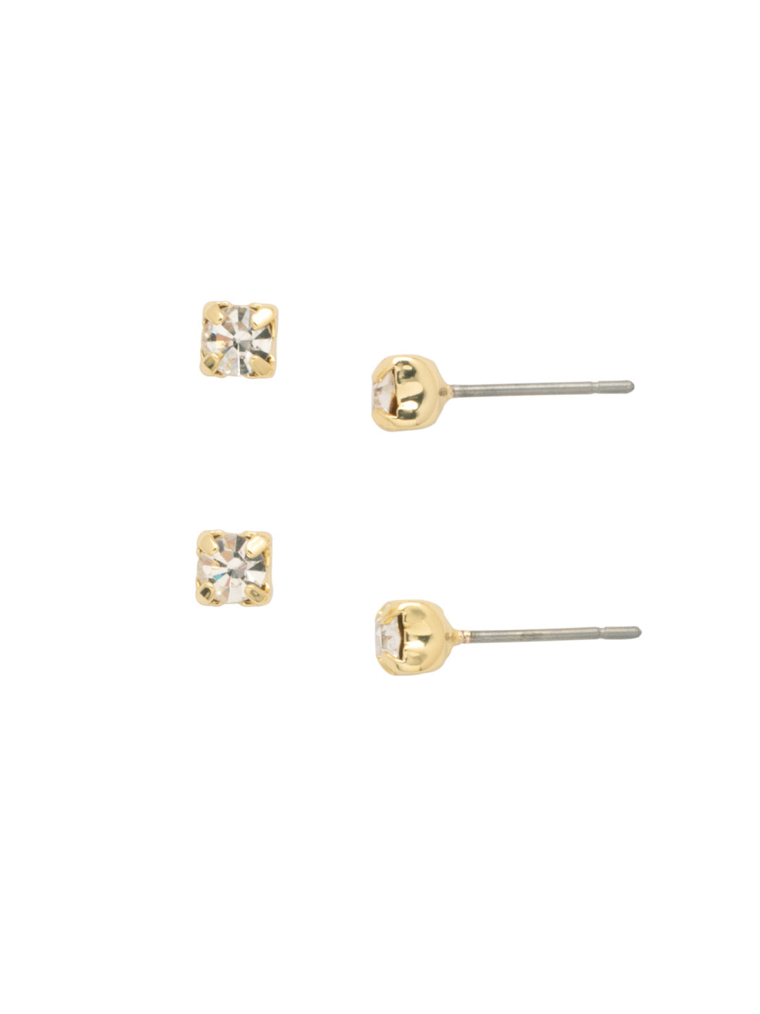 June Set Stud Earrings - EFM6BGCRY - <p>The June Set Stud Earrings feature two pairs of round-cut crystal studs. From Sorrelli's Crystal collection in our Bright Gold-tone finish.</p>