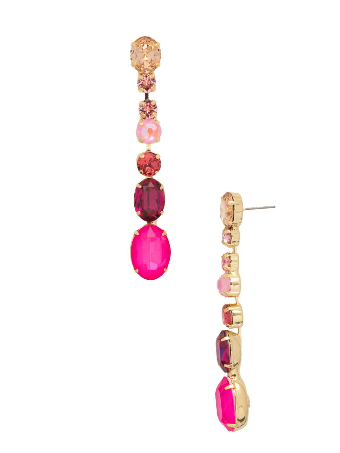 Crystal Duster Statement Earrings - EFN13BGBFL - <p>The Crystal Duster Statement Earrings feature various cut crystals ascending from a post. From Sorrelli's Big Flirt collection in our Bright Gold-tone finish.</p>