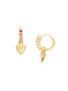 Mini Heart Embellished Huggie Hoop Earrings