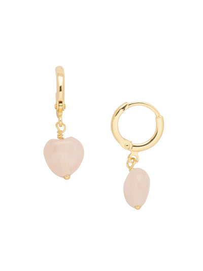 Heart Huggie Hoop Earrings - EFN8BGBFL - <p>The Heart Huggie Hoop Earrings feature a single semi-precious heart charm dangling from a tiny huggie hoop. From Sorrelli's Big Flirt collection in our Bright Gold-tone finish.</p>